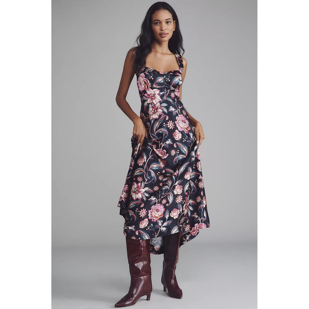 Anthropologie Maeve The Jocelyn Sleeveless Slip Floral Midi Dress NWT Small